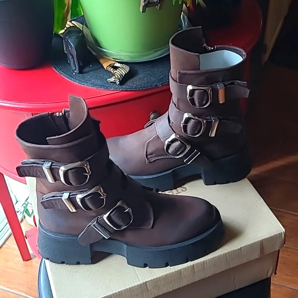 Steve Madden Buckle Ankle Boots - Picture 2 of 11